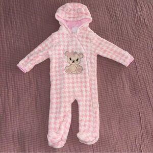Disney Pink One Piece Footies with Bear Appliqué